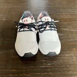 Gently used Under Armour Charged Sportyle size 7.5 white sneakers